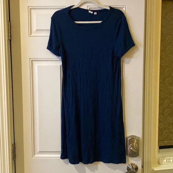 gap ribbed t shirt dress GAP Short Sleeve Ribbed T Shirt Dress Stretchy Black Soft Women Dresses $50 NWT